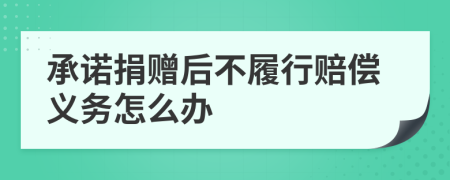 承诺捐赠后不履行赔偿义务怎么办