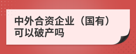 中外合资企业（国有）可以破产吗