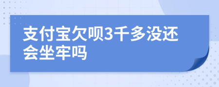 支付宝欠呗3千多没还会坐牢吗