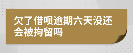 欠了借呗逾期六天没还会被拘留吗