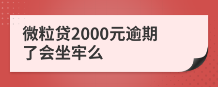 微粒贷2000元逾期了会坐牢么