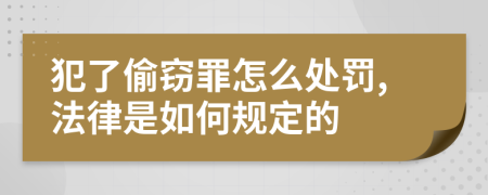 犯了偷窃罪怎么处罚,法律是如何规定的