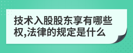 技术入股股东享有哪些权,法律的规定是什么