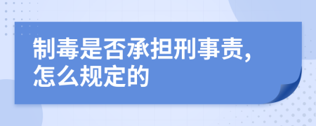 制毒是否承担刑事责,怎么规定的