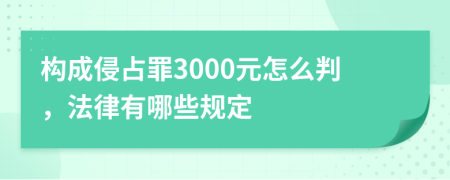 构成侵占罪3000元怎么判，法律有哪些规定