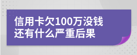 信用卡欠100万没钱还有什么严重后果