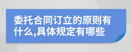 委托合同订立的原则有什么,具体规定有哪些