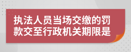 执法人员当场交缴的罚款交至行政机关期限是