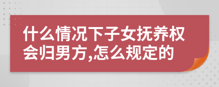 什么情况下子女抚养权会归男方,怎么规定的