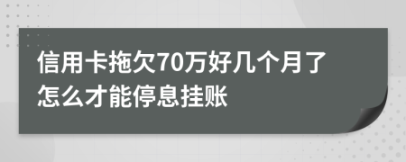 信用卡拖欠70万好几个月了怎么才能停息挂账
