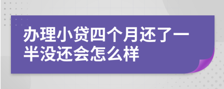 办理小贷四个月还了一半没还会怎么样