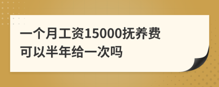 一个月工资15000抚养费可以半年给一次吗