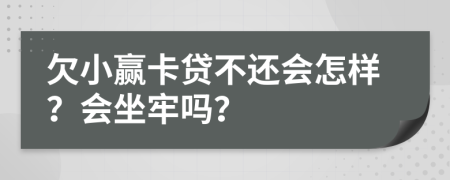 欠小赢卡贷不还会怎样？会坐牢吗？