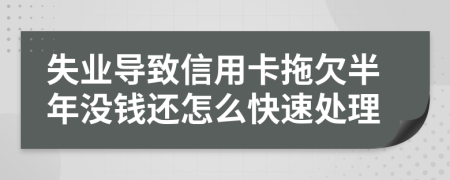 失业导致信用卡拖欠半年没钱还怎么快速处理