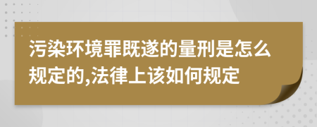 污染环境罪既遂的量刑是怎么规定的,法律上该如何规定