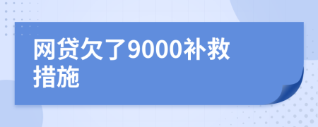 网贷欠了9000补救措施