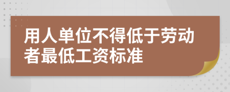 用人单位不得低于劳动者最低工资标准