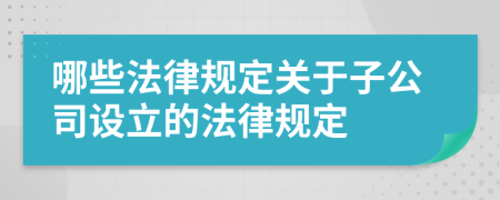 哪些法律规定关于子公司设立的法律规定