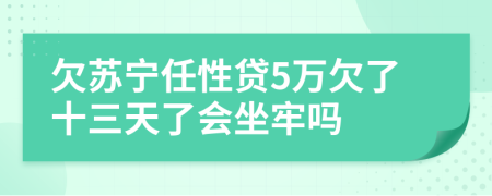 欠苏宁任性贷5万欠了十三天了会坐牢吗