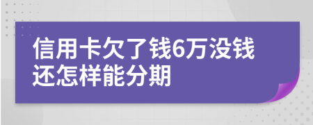 信用卡欠了钱6万没钱还怎样能分期