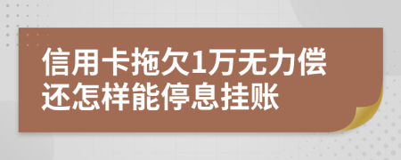 信用卡拖欠1万无力偿还怎样能停息挂账