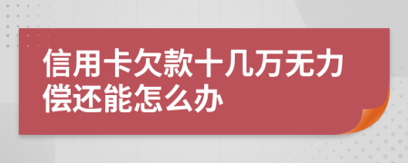 信用卡欠款十几万无力偿还能怎么办