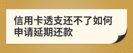 信用卡透支还不了如何申请延期还款