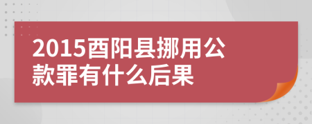 2015酉阳县挪用公款罪有什么后果