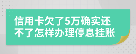 信用卡欠了5万确实还不了怎样办理停息挂账