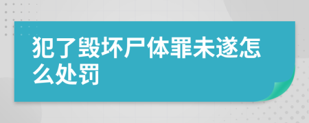 犯了毁坏尸体罪未遂怎么处罚