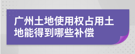 广州土地使用权占用土地能得到哪些补偿