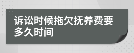 诉讼时候拖欠抚养费要多久时间