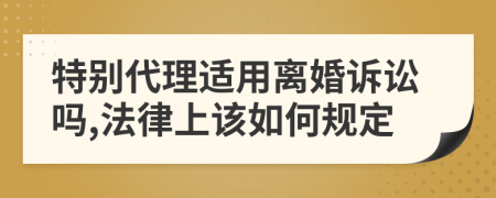 特别代理适用离婚诉讼吗,法律上该如何规定