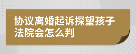 协议离婚起诉探望孩子法院会怎么判