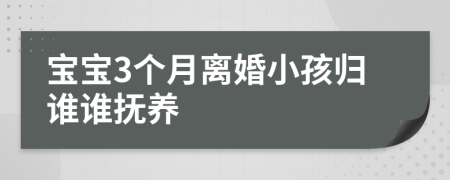 宝宝3个月离婚小孩归谁谁抚养