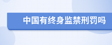 中国有终身监禁刑罚吗