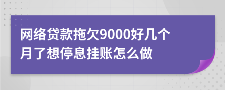 网络贷款拖欠9000好几个月了想停息挂账怎么做