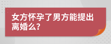 女方怀孕了男方能提出离婚么？