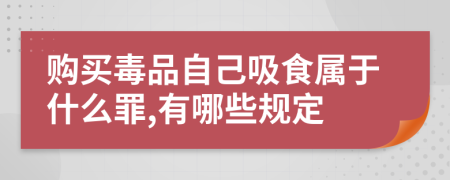 购买毒品自己吸食属于什么罪,有哪些规定