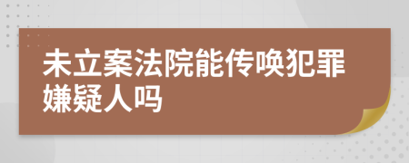 未立案法院能传唤犯罪嫌疑人吗