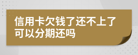 信用卡欠钱了还不上了可以分期还吗