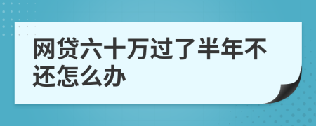 网贷六十万过了半年不还怎么办