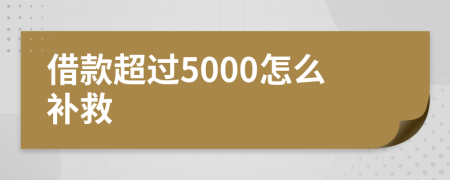 借款超过5000怎么补救