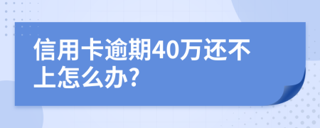 信用卡逾期40万还不上怎么办?