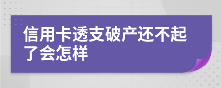 信用卡透支破产还不起了会怎样
