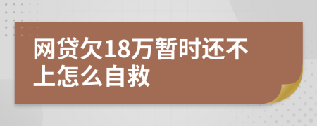 网贷欠18万暂时还不上怎么自救