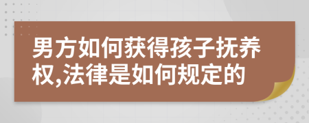 男方如何获得孩子抚养权,法律是如何规定的