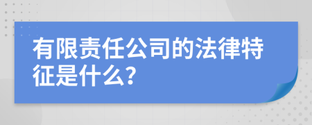 有限责任公司的法律特征是什么？