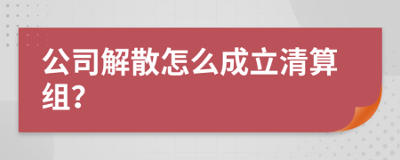 公司解散怎么成立清算组？
