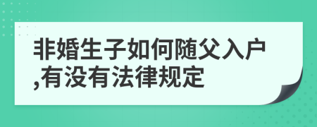 非婚生子如何随父入户,有没有法律规定